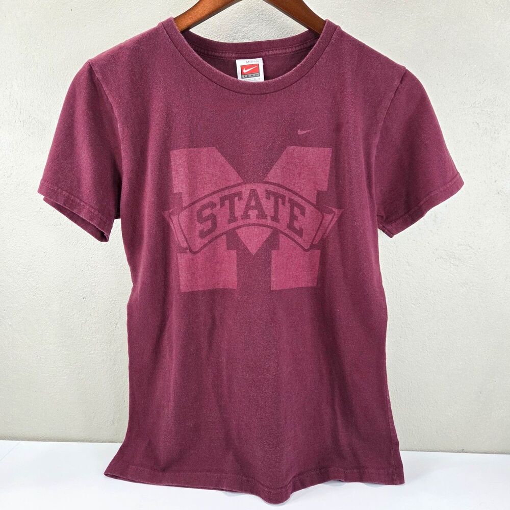 Nike Team Mississippi State Bulldogs Womens Maroon T Shirt Sz M
